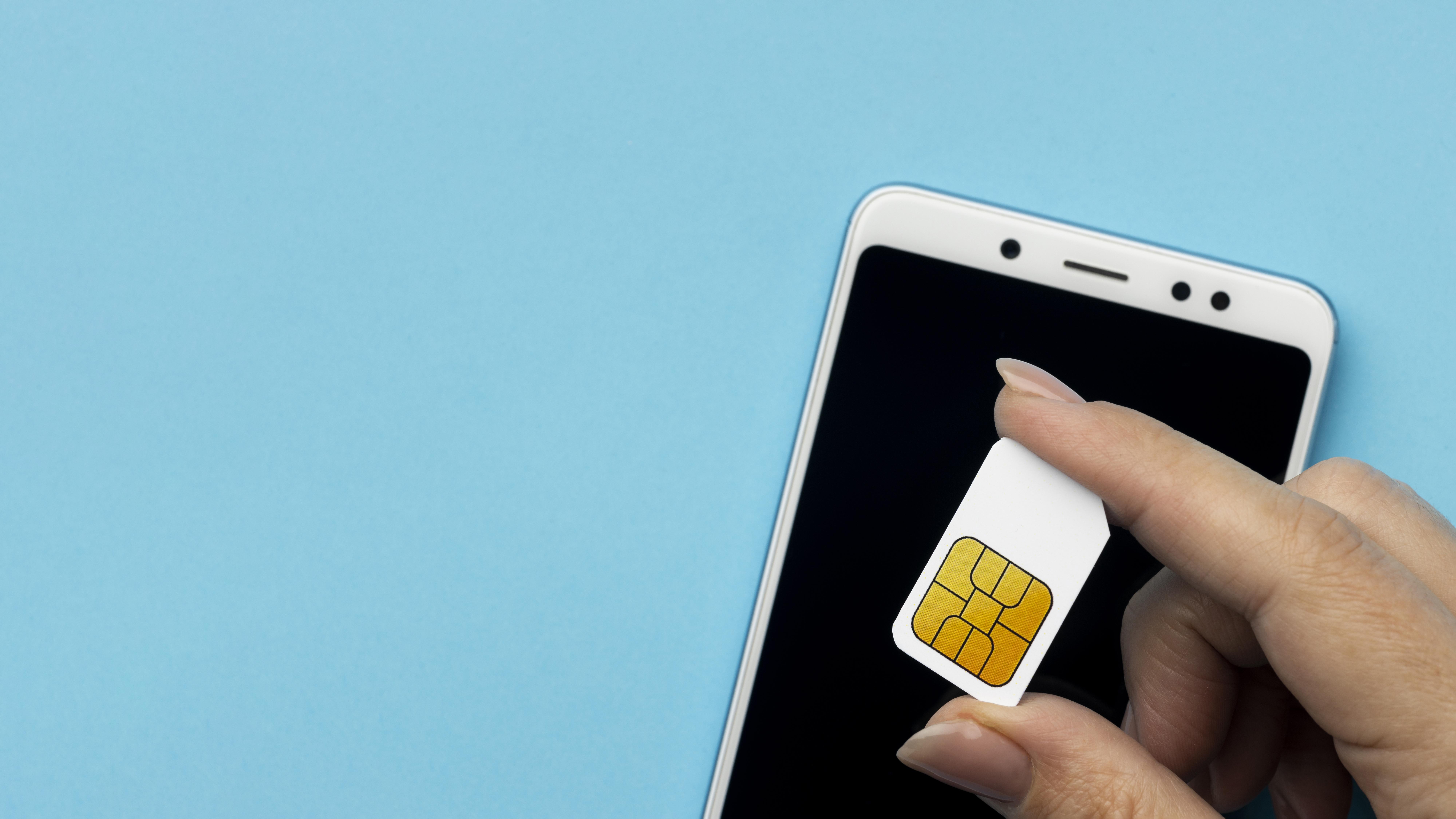 SIM card ready for a mobile device