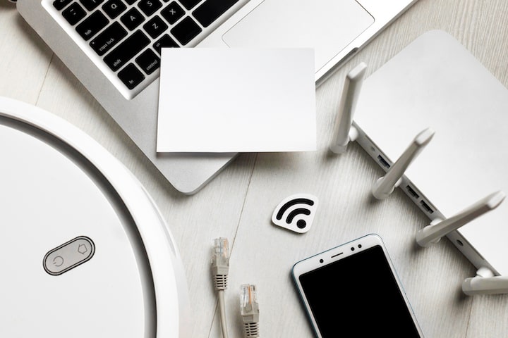 Wi-Fi router connecting wireless devices at home